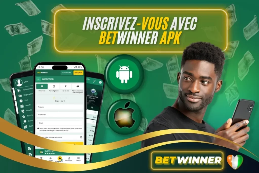 Inscrivez-vous avec Betwinner APK